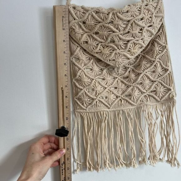 American Eagle Outfitters BOHO Fringed Tapestry Woven Crossbody Bag Purse - Picture 9 of 11